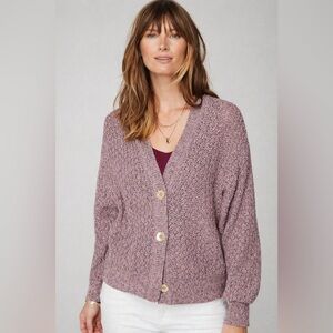 J.Jill Chunky Knit Cardigan Womens XL Button Front Cozy Boxy Textured Sweater